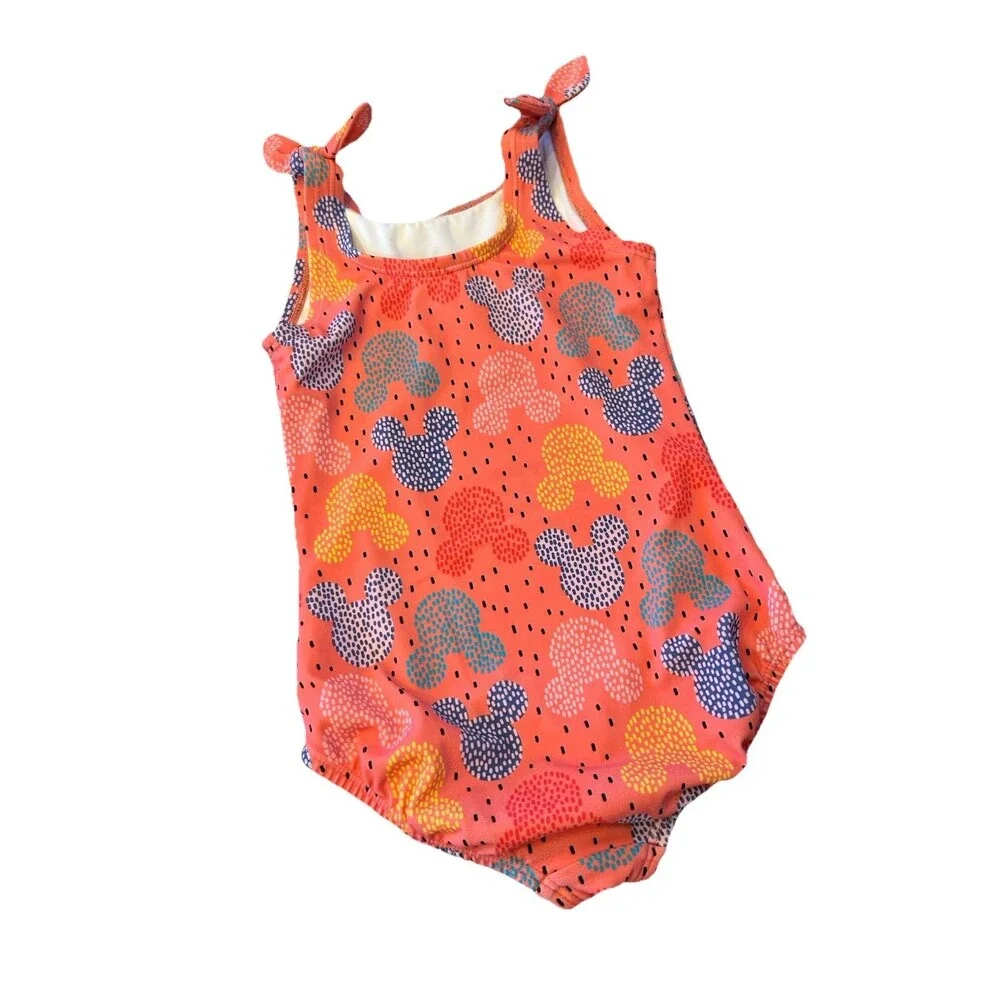 Hanna Andersson Disney Swimsuit Mickey Mouse Print One Piece Girls Size 4